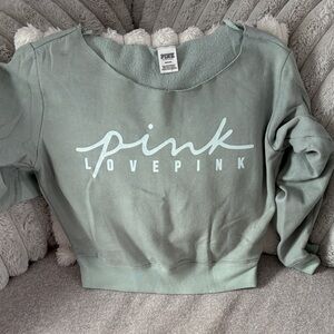 PINK Victoria's Secret Mint Green Fleece Pullover